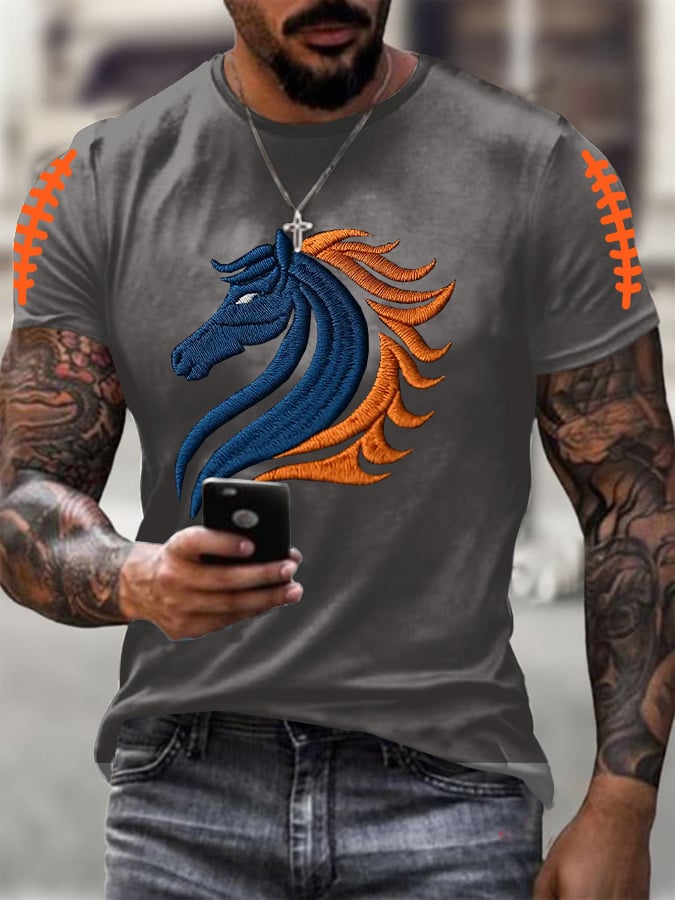 Men's Football Print Casual T-Shirt