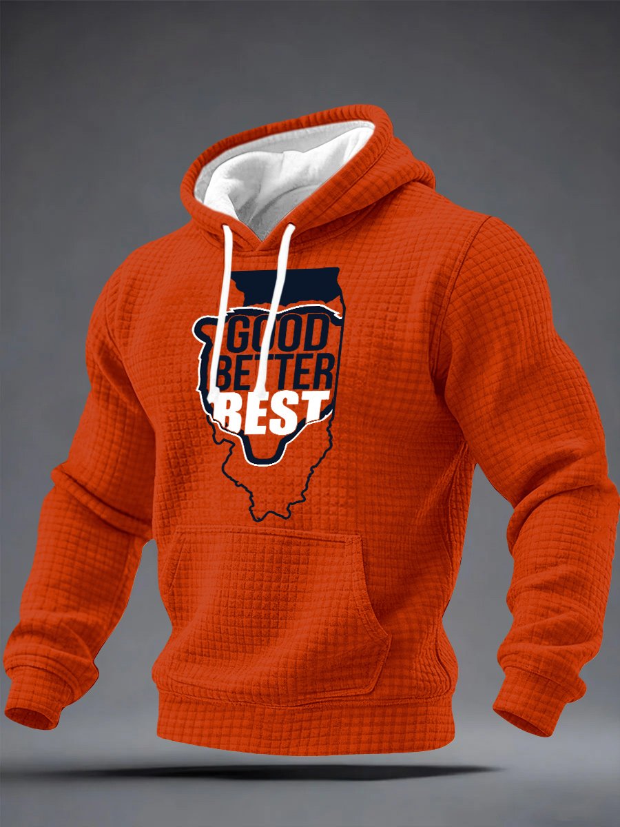 Men's Good Better Best Bear Print Hoodie