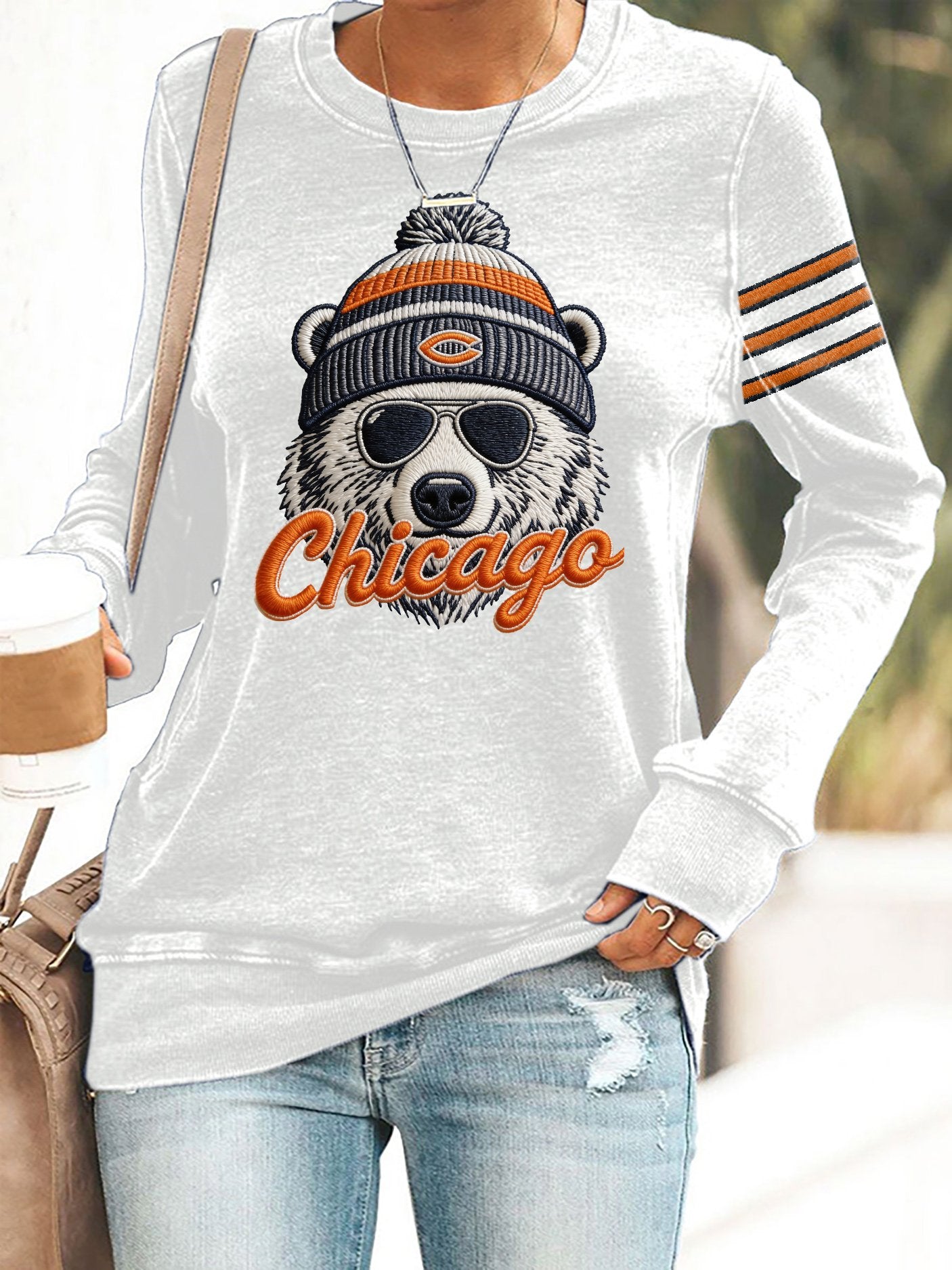 Retro Bear Print Sweatshirt