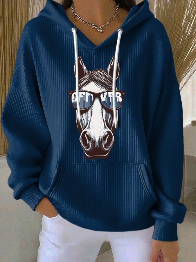 Women's Football Print Casual Hoodie