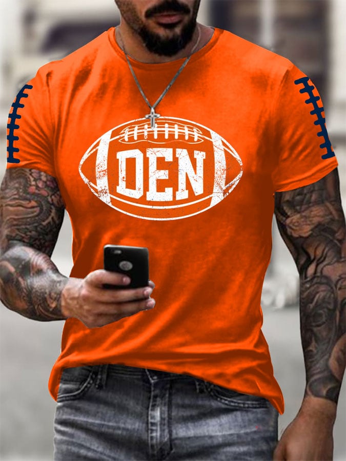 Men's Football Print Casual T-Shirt