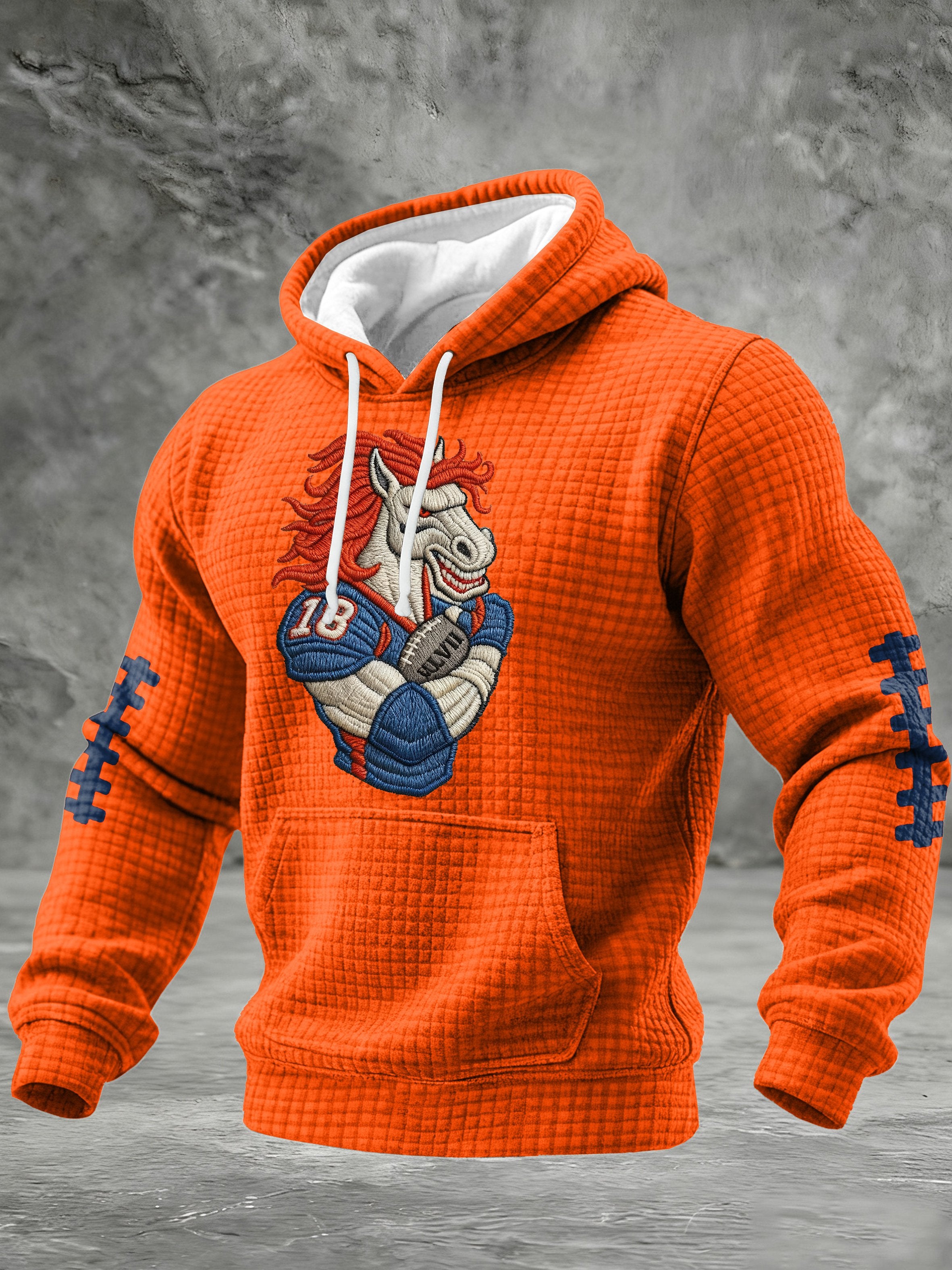 Men'S Football Printed Hooded Sweatshirt
