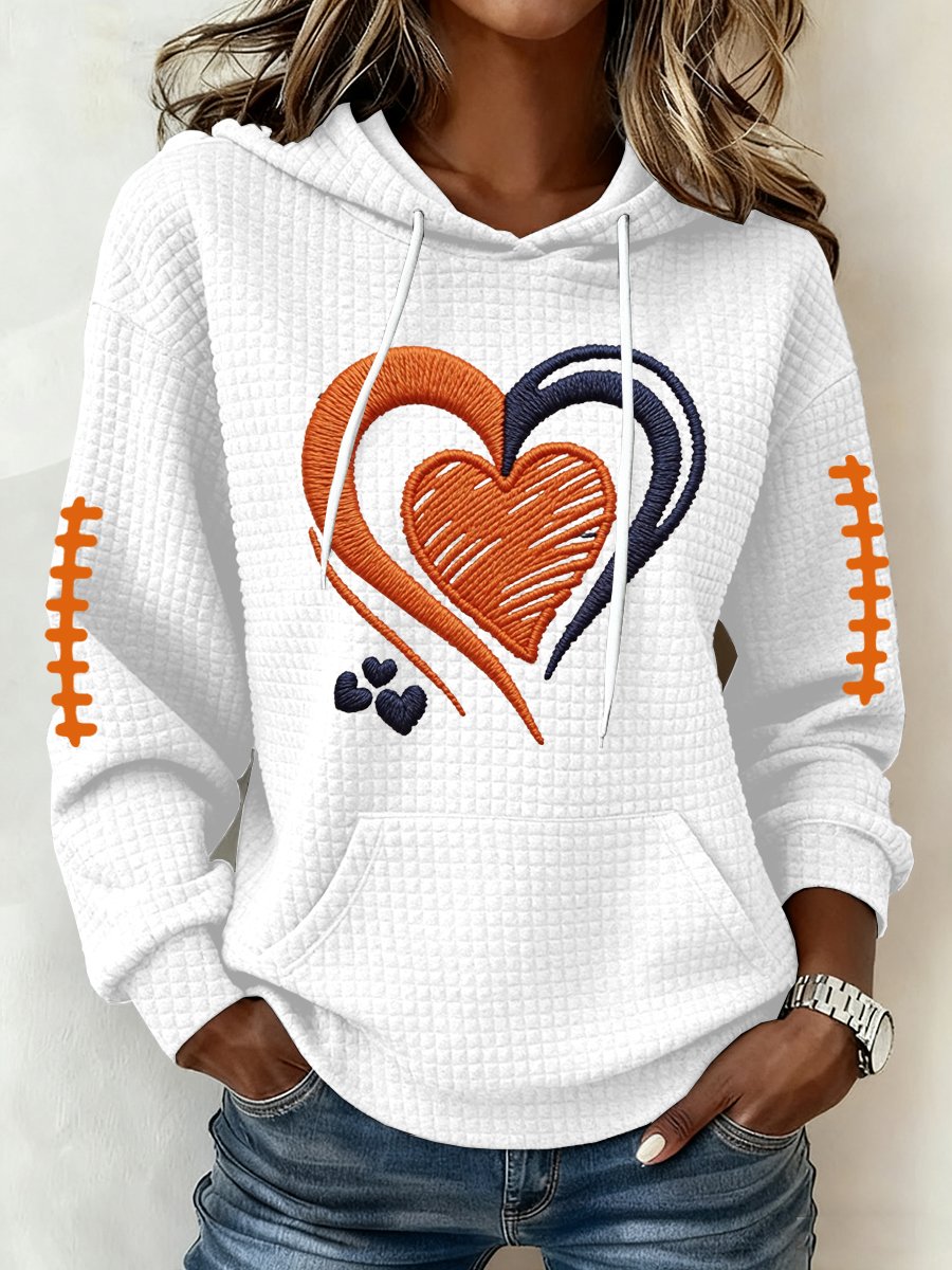 Women's Football Print Hoodie Sweatshirt
