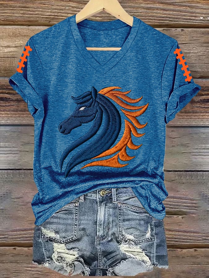 Women's rugby print T-shirt