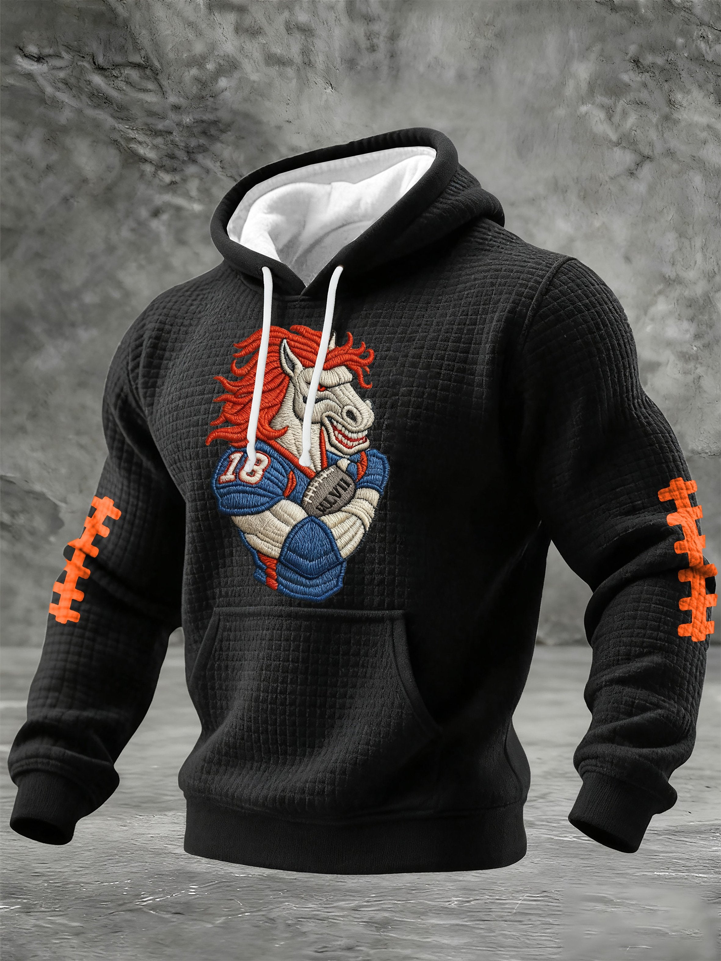 Men'S Football Printed Hooded Sweatshirt