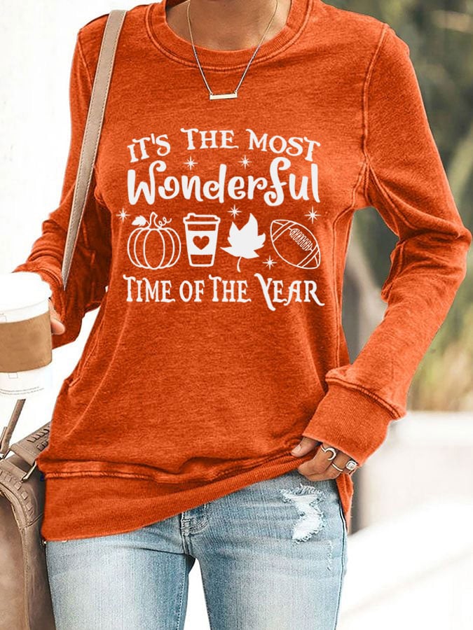 Women's Fall Rugby It's The Most Wonderful Time Of The Year Print Sweatshirt