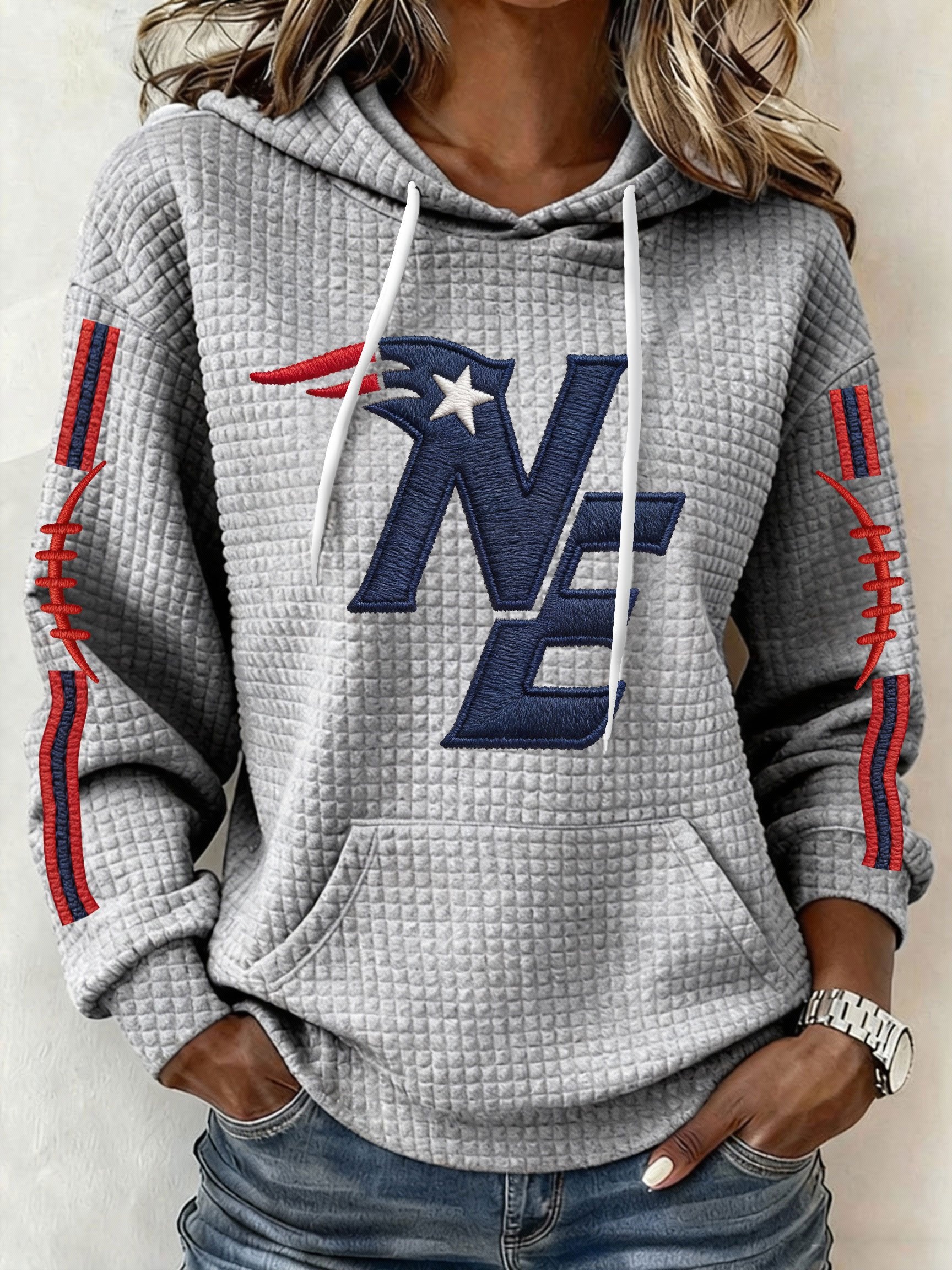 Women’s Football Graphic Waffle Knit Hoodie