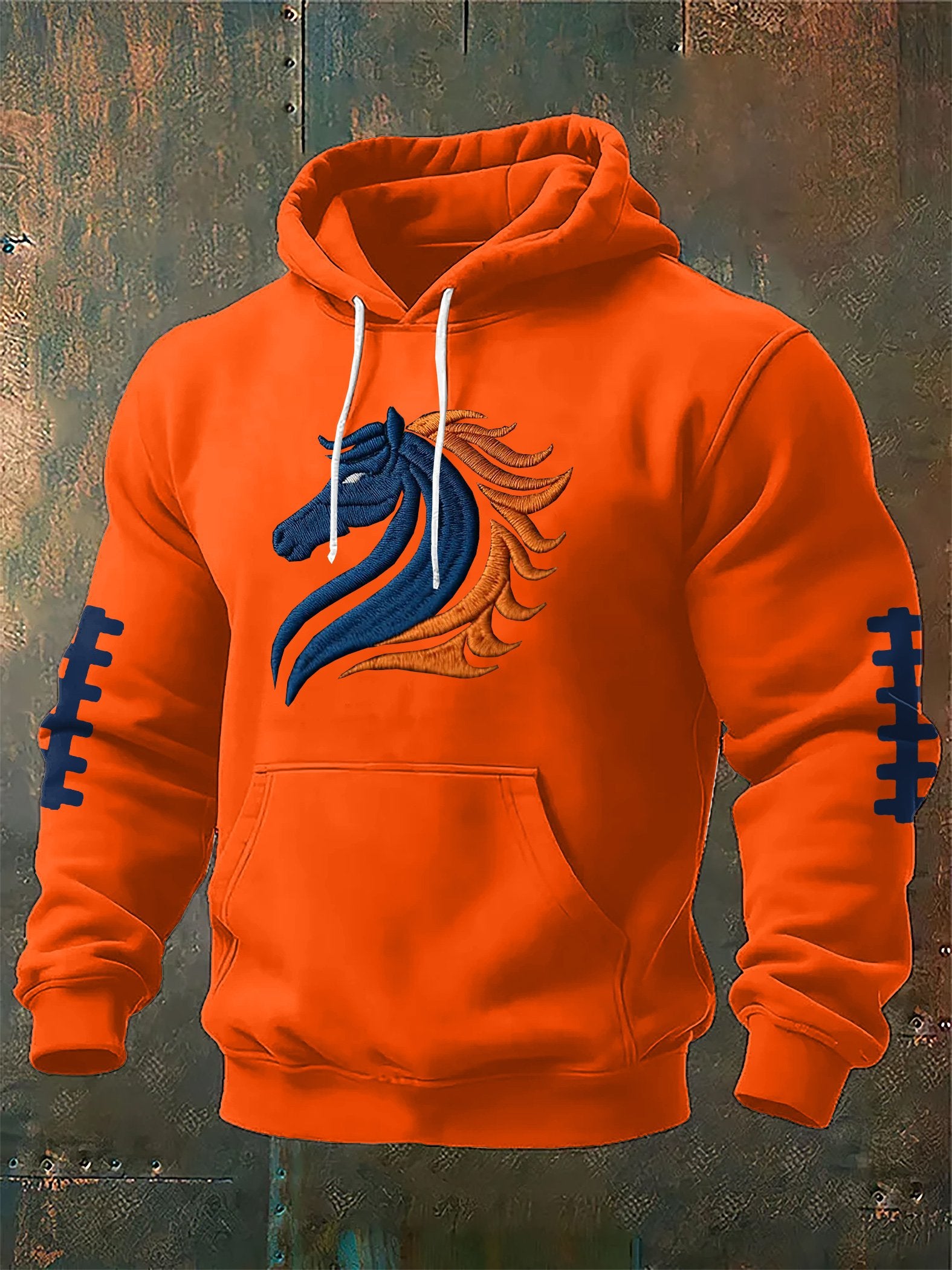 Men's Rugby Print Long Sleeve Hoodie