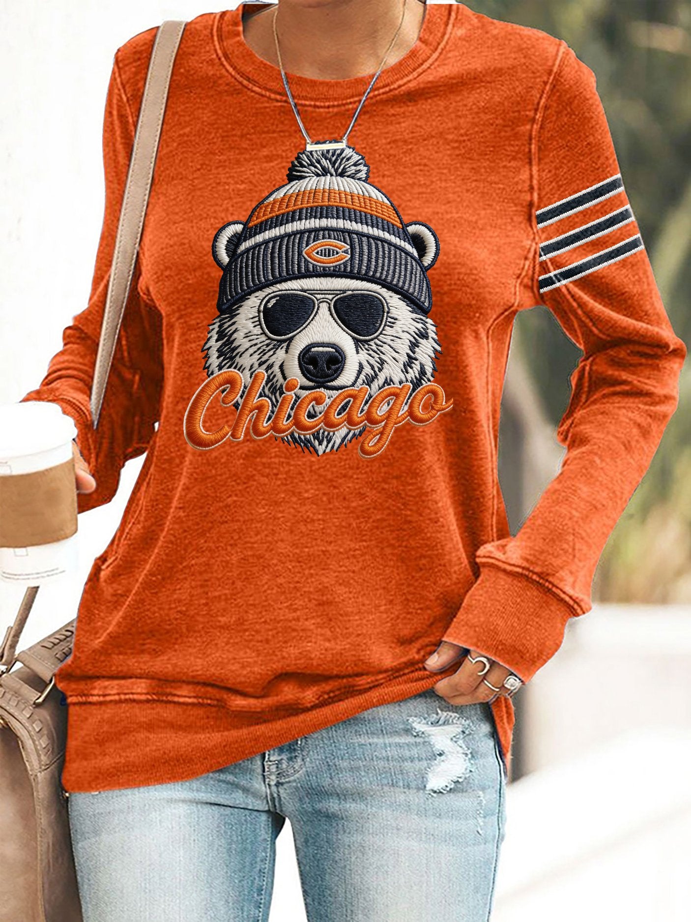 Retro Bear Print Sweatshirt