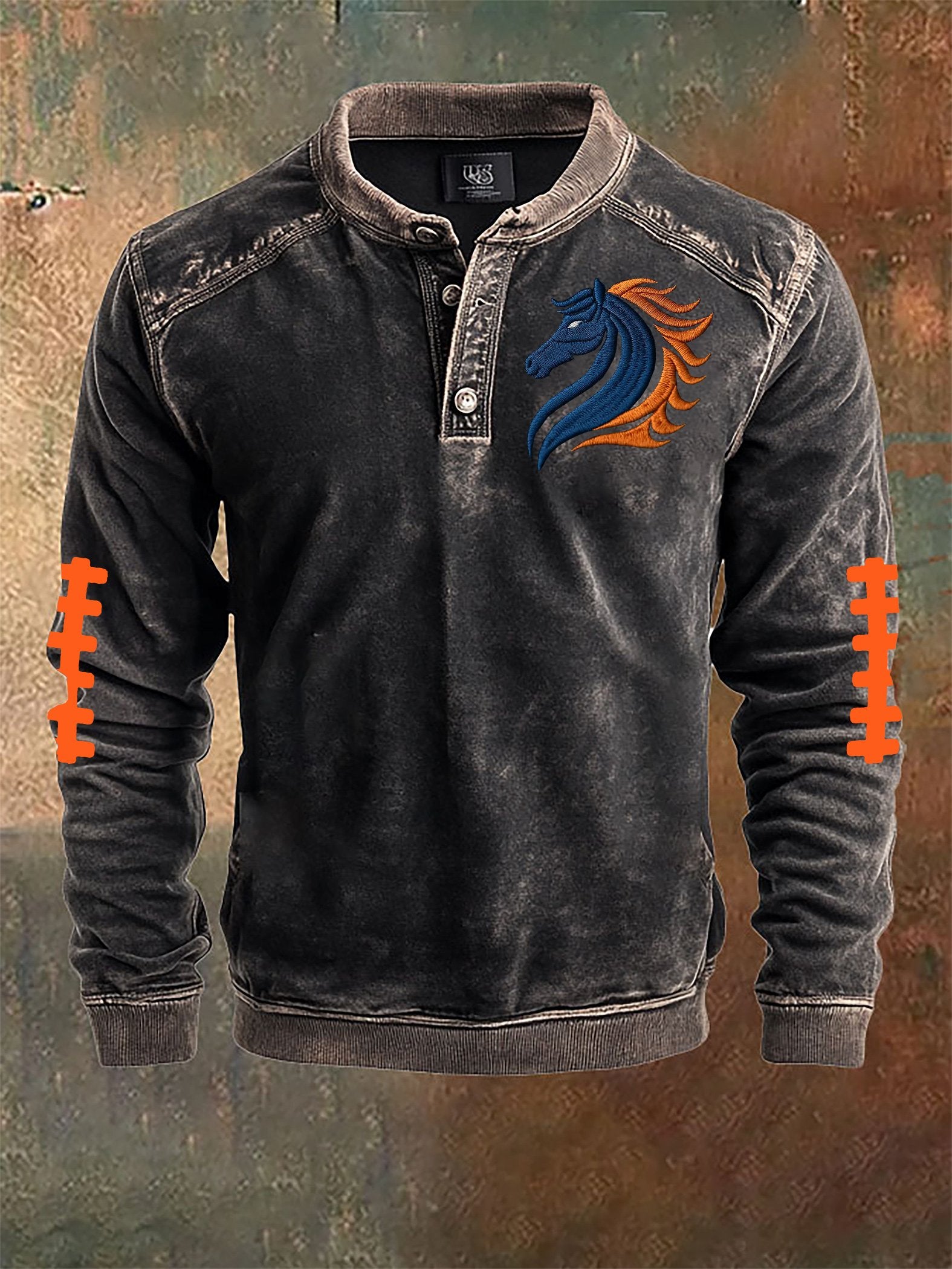 Men's Rugby Colorblock Henley Shirt