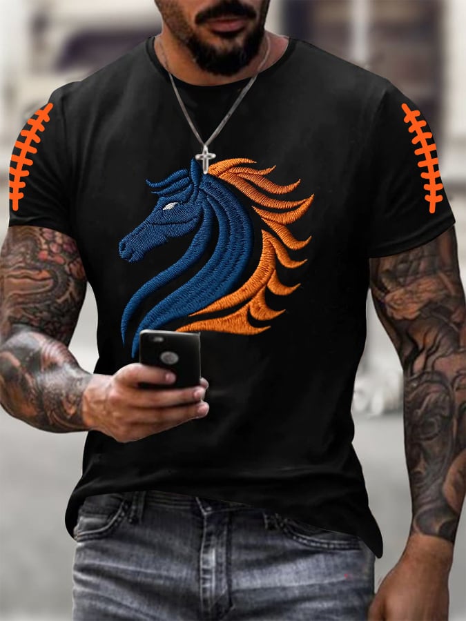 Men's Football Print Casual T-Shirt