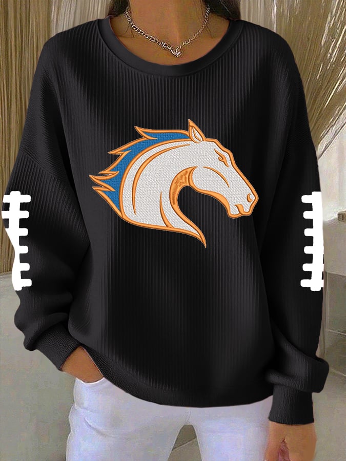 Women's Casual Print Long Sleeve Knit Top