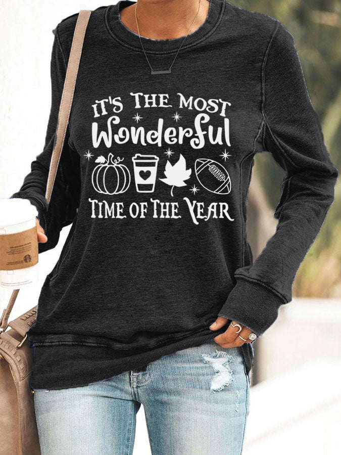 Women's Fall Rugby It's The Most Wonderful Time Of The Year Print Sweatshirt