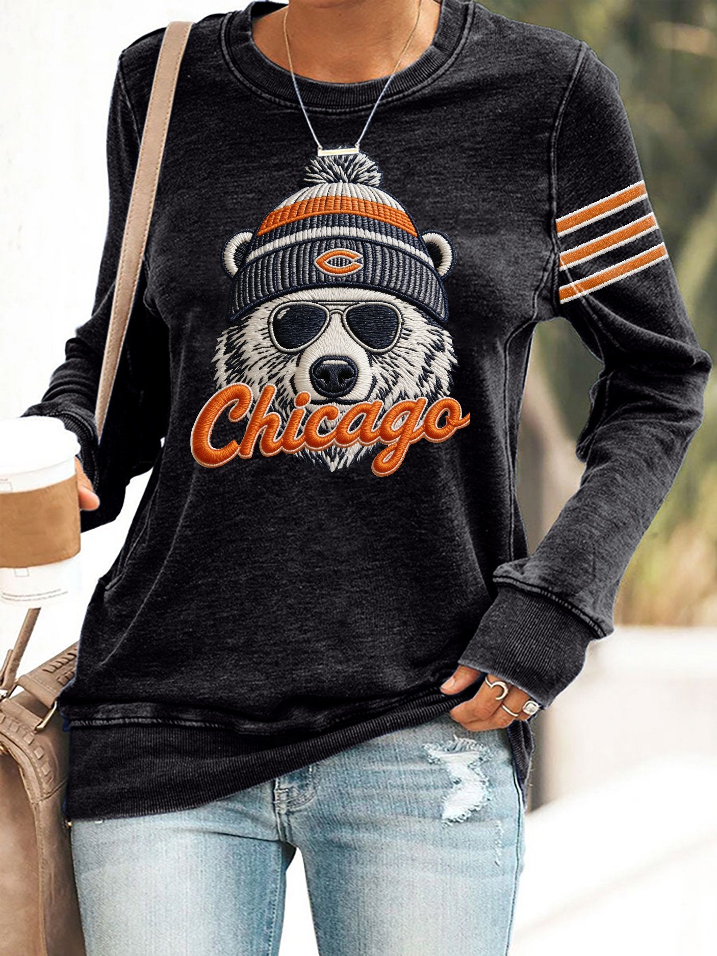 Retro Bear Print Sweatshirt
