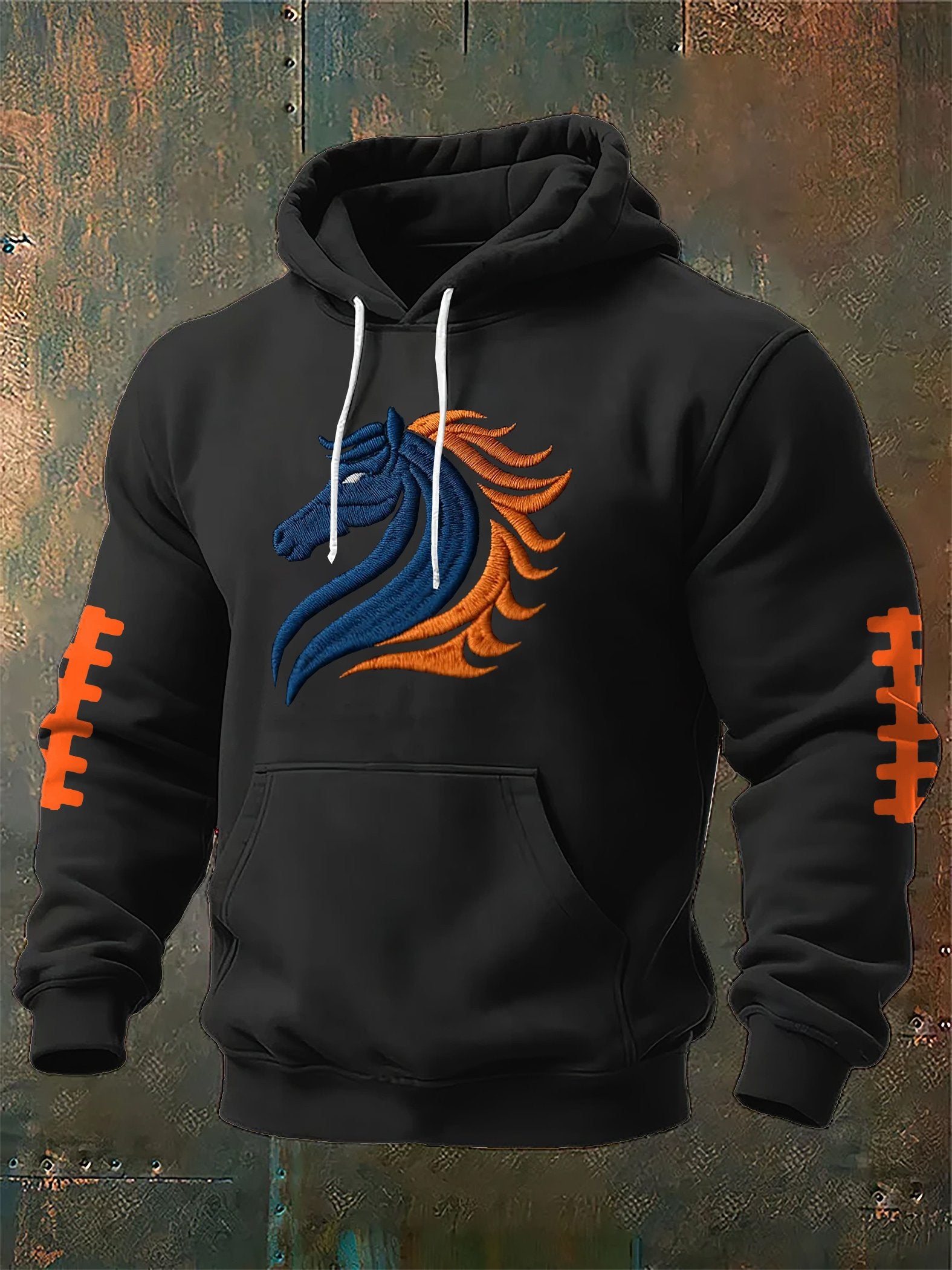 Men's Rugby Print Long Sleeve Hoodie