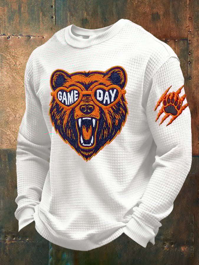 Men's Retro Bear Game Day Print T-Shirt