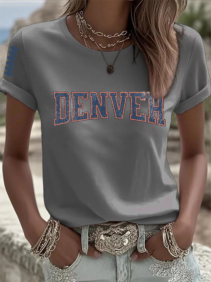 Women's Football Print Casual T-Shirt