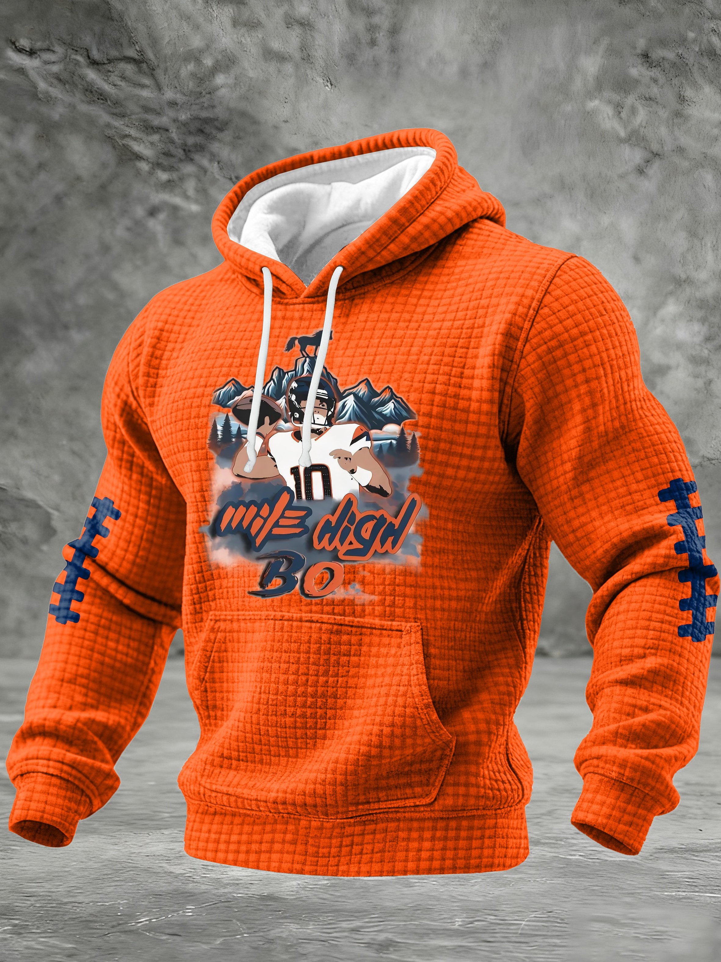 Men'S Football Printed Hooded Sweatshirt
