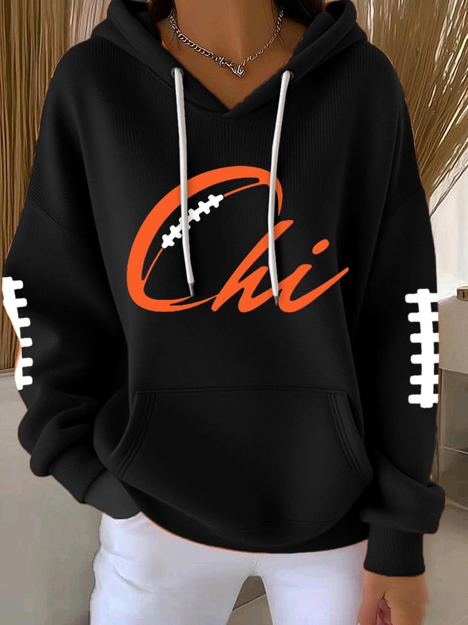 Women's Rugby Casual Hooded Sweatshirt