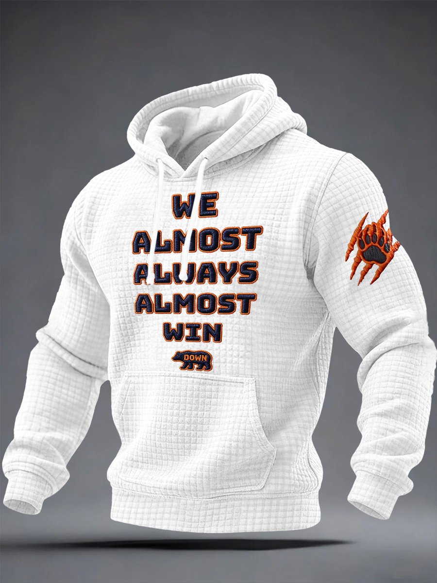 Men's Retro We Almost Always Almost Win Print Hoodie