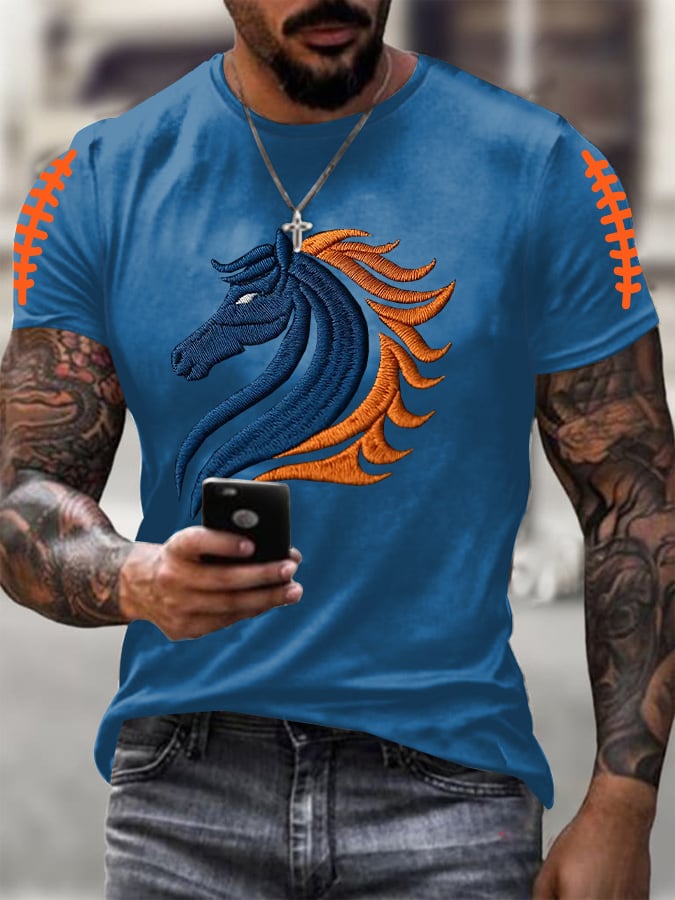 Men's Football Print Casual T-Shirt