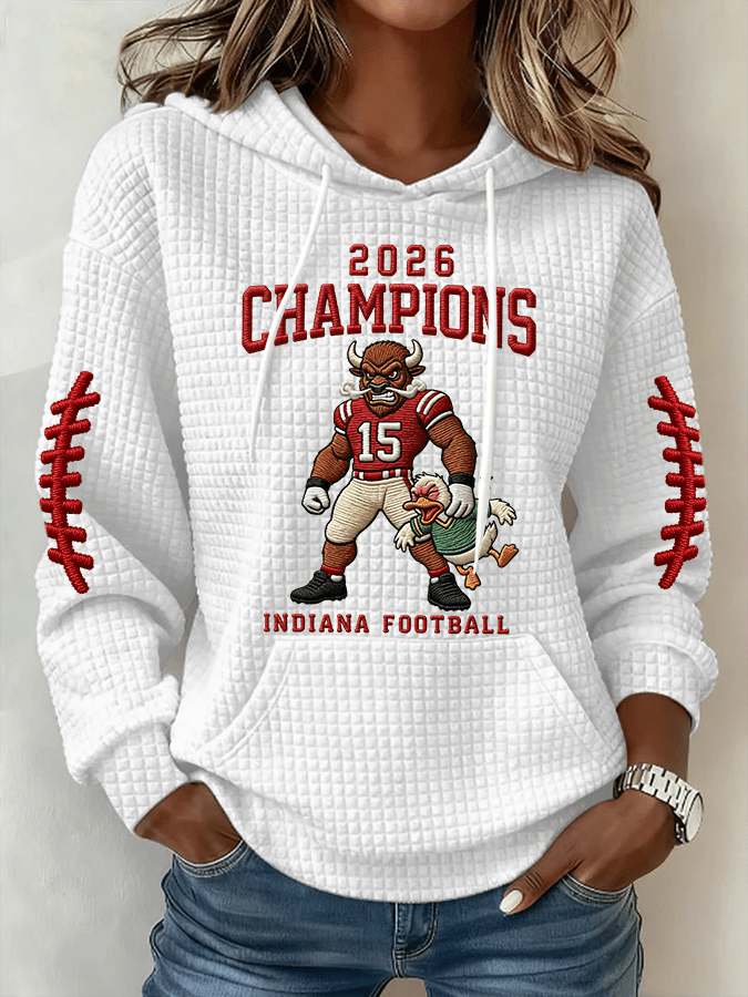 Women's Football Print Hoodie