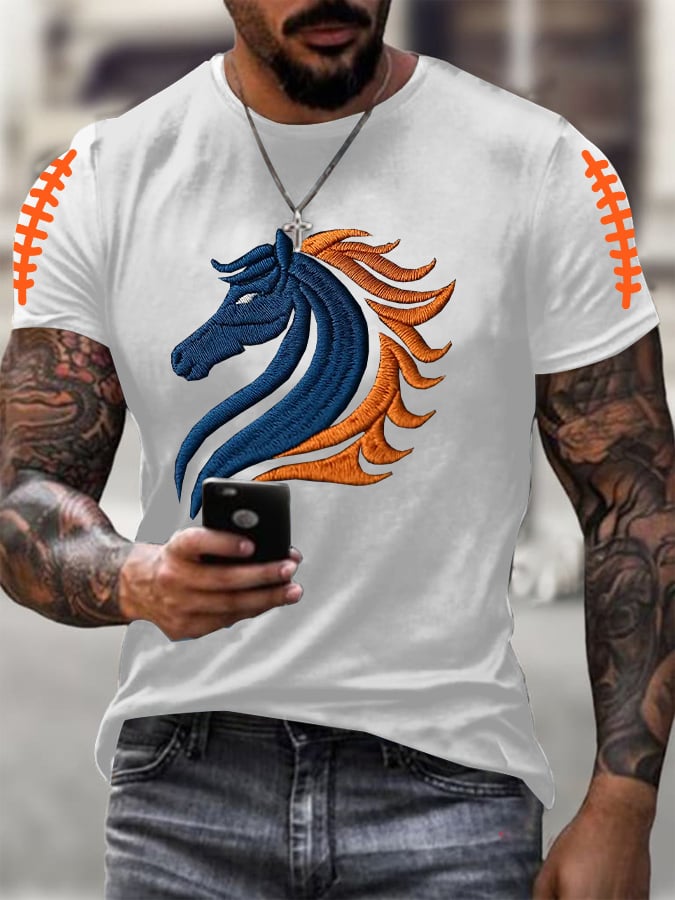 Men's Football Print Casual T-Shirt