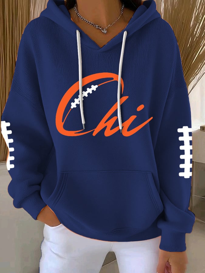 Women's Rugby Casual Hooded Sweatshirt