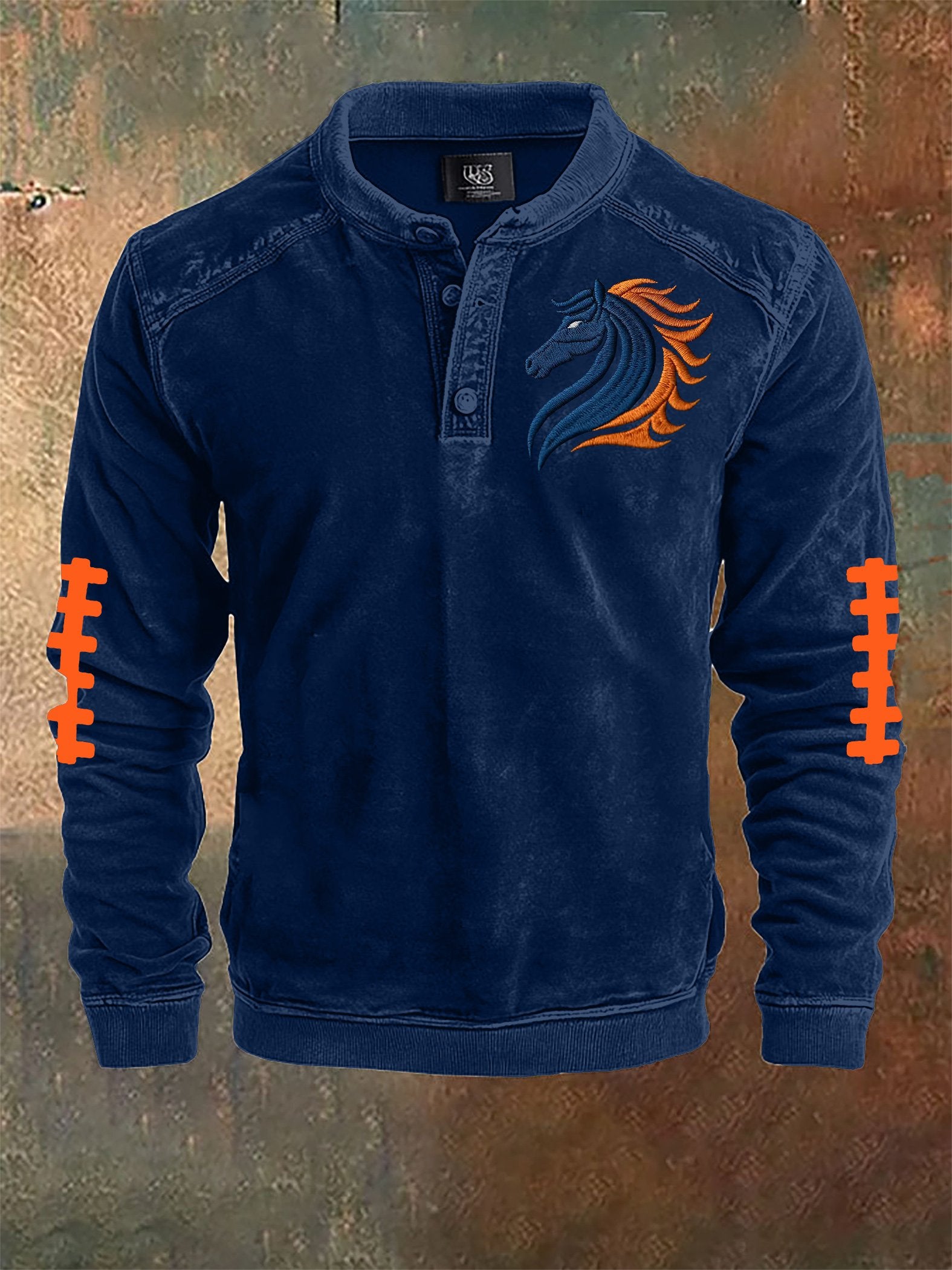 Men's Rugby Colorblock Henley Shirt