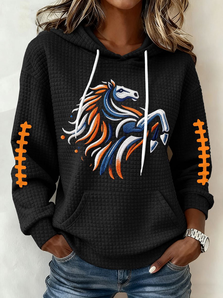 Women's Football Print Hoodie Sweatshirt
