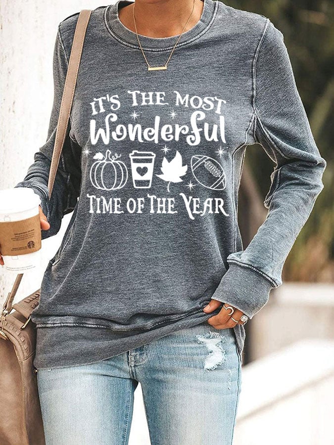 Women's Fall Rugby It's The Most Wonderful Time Of The Year Print Sweatshirt