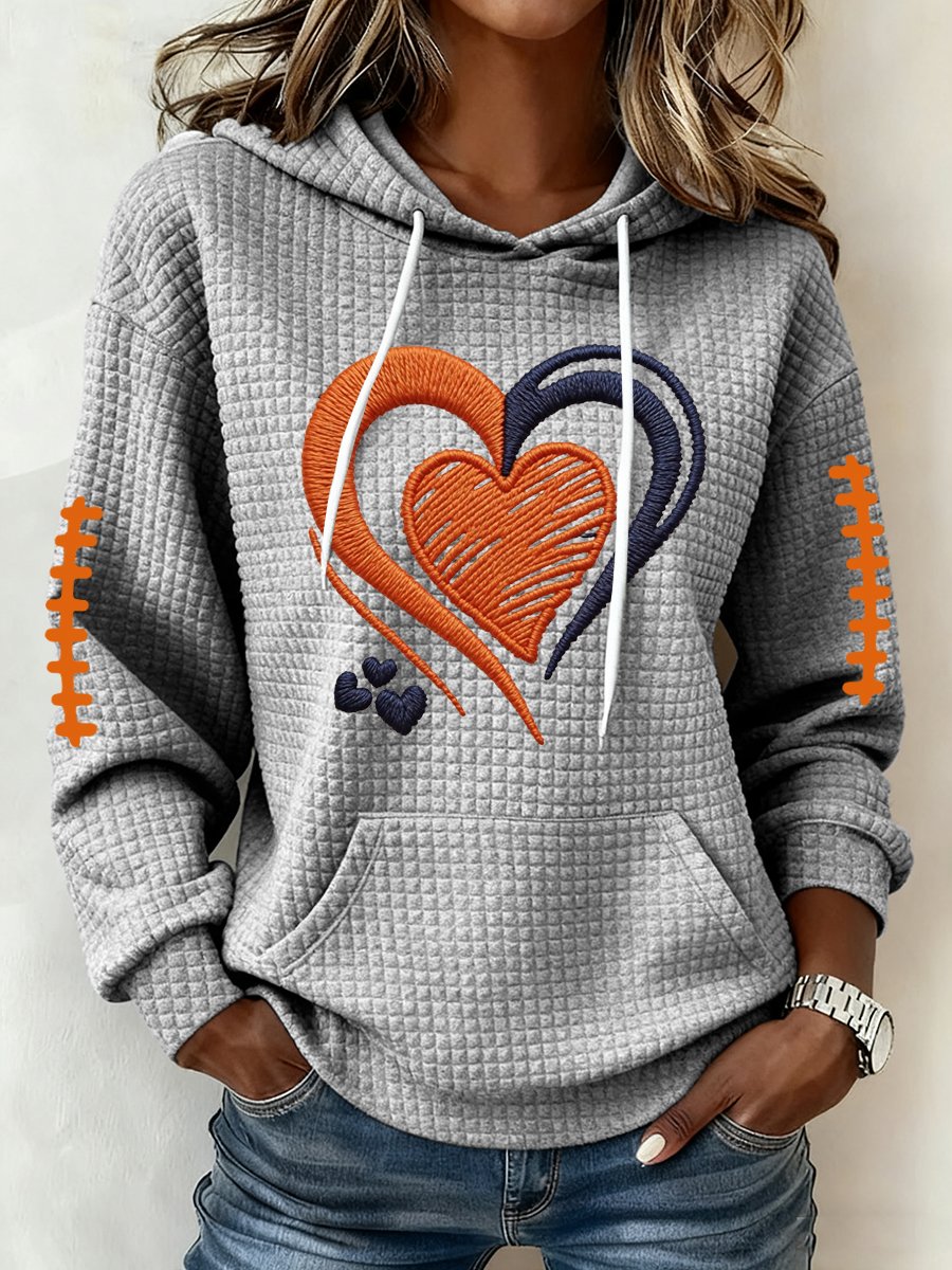 Women's Football Print Hoodie Sweatshirt