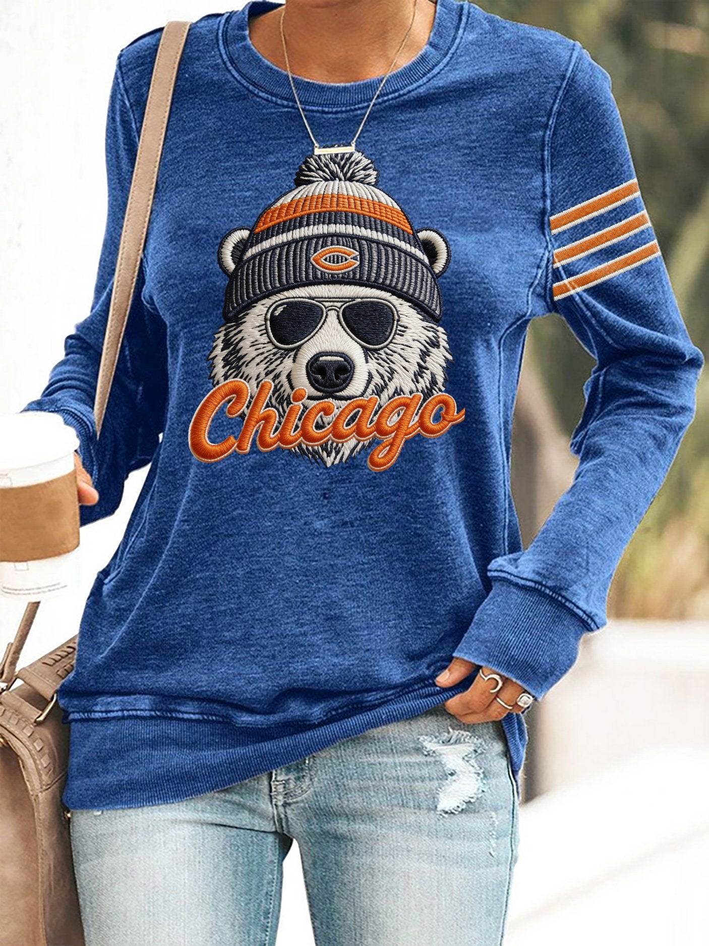Retro Bear Print Sweatshirt