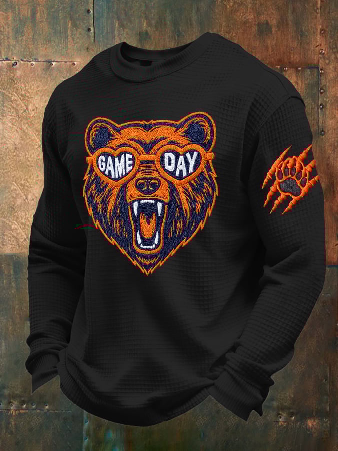 Men's Retro Bear Game Day Print T-Shirt