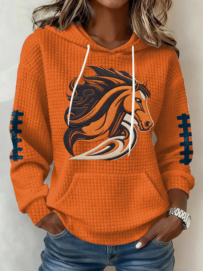 Women's Football Print Hoodie Sweatshirt