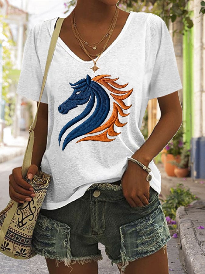 Women's rugby print T-shirt