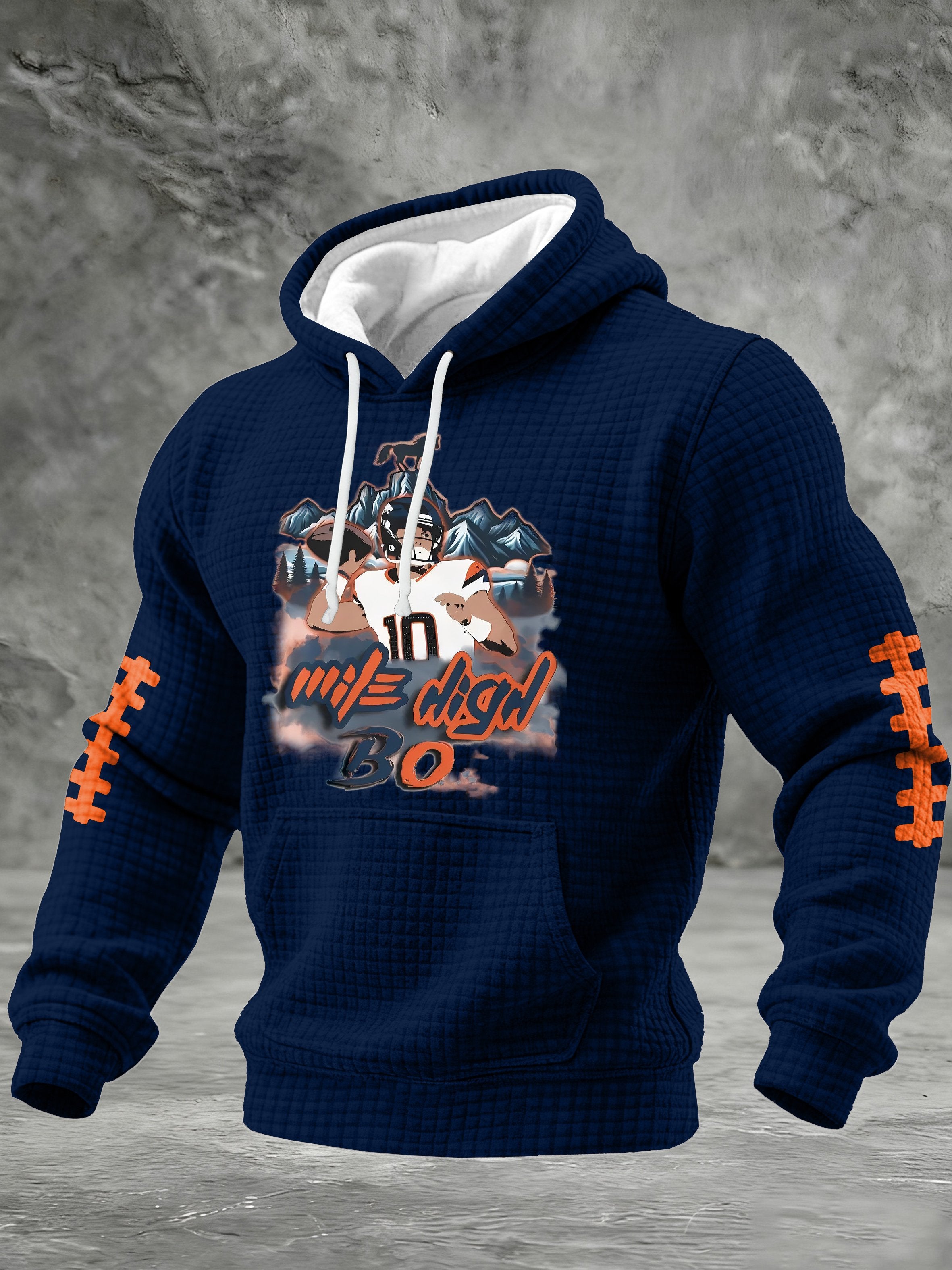 Men'S Football Printed Hooded Sweatshirt