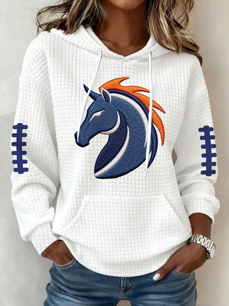 Women's Football Print Hoodie Sweatshirt