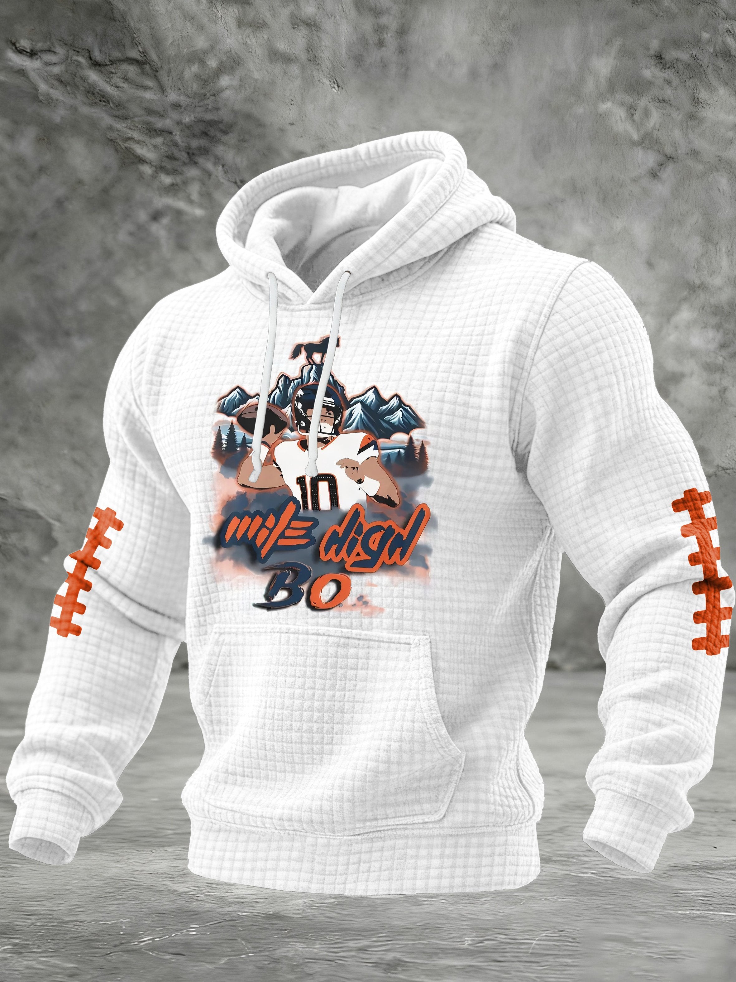 Men'S Football Printed Hooded Sweatshirt