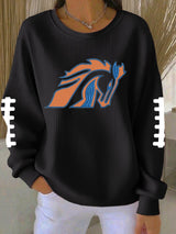 Women's Casual Print Long Sleeve Knit Top