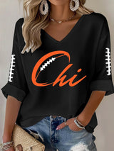 Women's Football print waffle T-shirt