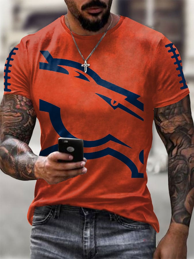 Men's Football Print Casual T-Shirt
