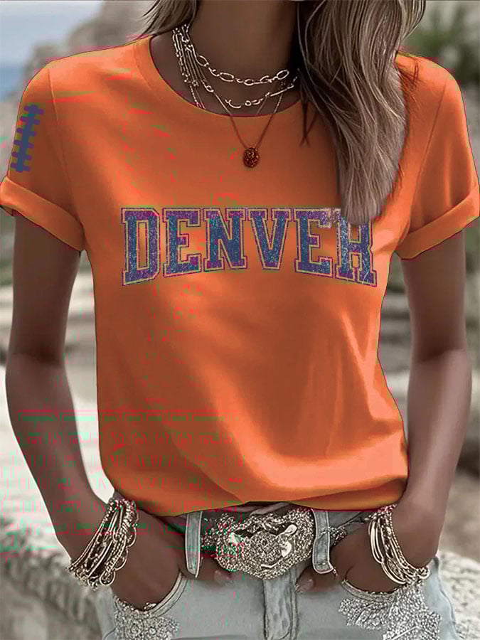 Women's Football Print Casual T-Shirt