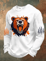 Men's Football Print Waffle Fabric Long-Sleeve T-Shirt