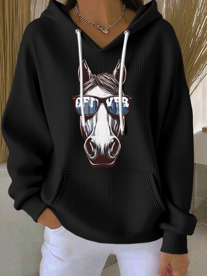 Women's Football Print Casual Hoodie