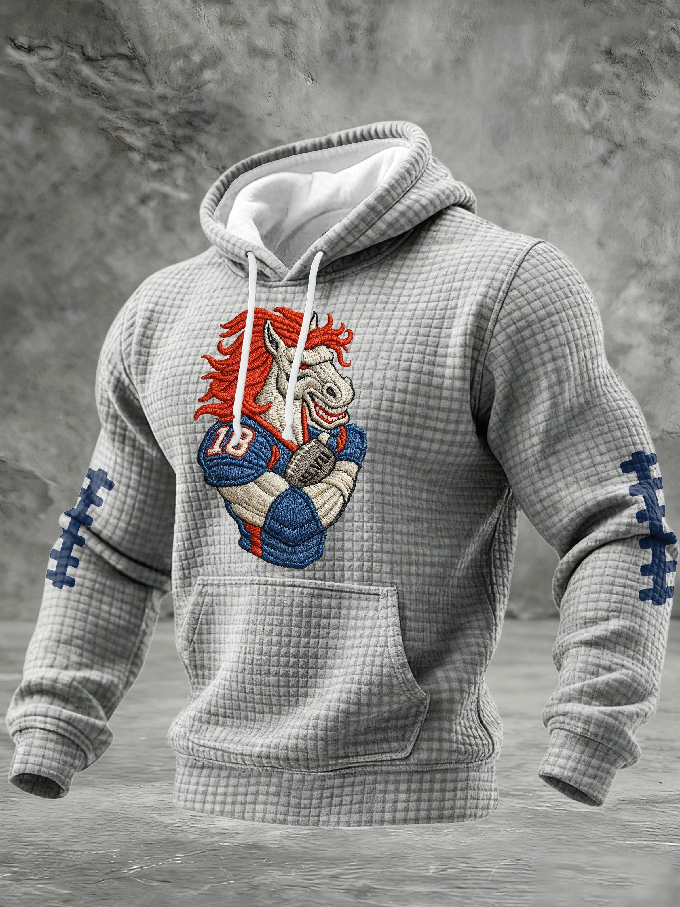 Men'S  Football Printed Hooded Sweatshirt