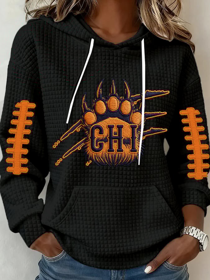 Women's Football Print Hoodie