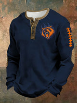Men's Football Waffle-Knit Fabric Henley Shirt
