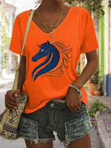 Women's rugby print T-shirt