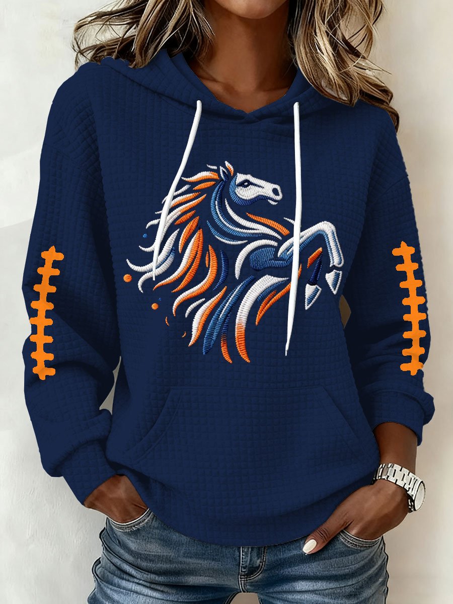 Women's Football Print Hoodie Sweatshirt